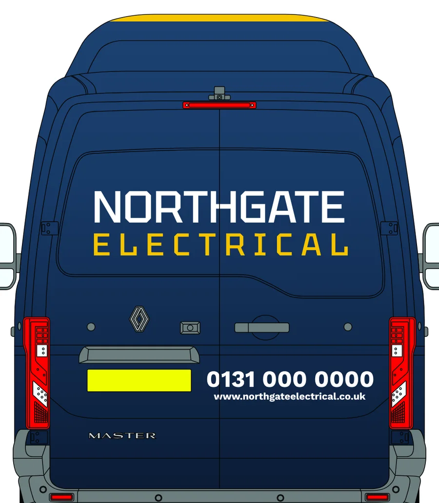 The van's rear before the revision
